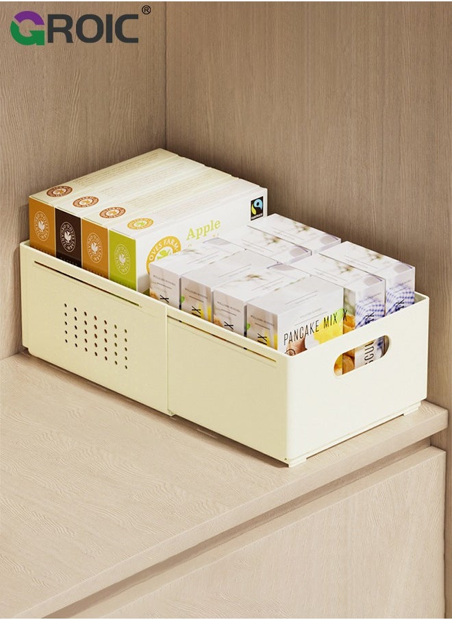 GROIC Retractable Storage Box - Cabinet Storage Box | Expandable Storage Box | Space Saver Easy Access Bathroom Organizers | Pull-out Organization For Kitchen Bedroom  - Image 1