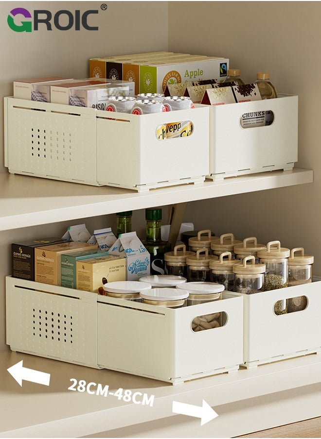 GROIC Retractable Storage Box - Cabinet Storage Box | Expandable Storage Box | Space Saver Easy Access Bathroom Organizers | Pull-out Organization For Kitchen Bedroom  - Image 4
