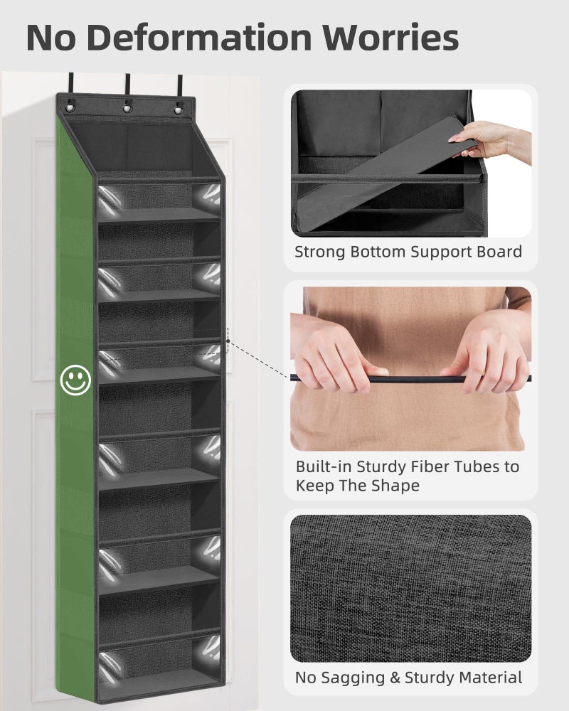 STORAGE MANIAC Over the Door Organizer Large Capacity Hanging Organizer, Clear Deep Pockets Behind Door Closet Organizer and Storage for Nursery, Bathroom, Bedroom, Pantry, 1 Pack Black - Image 3