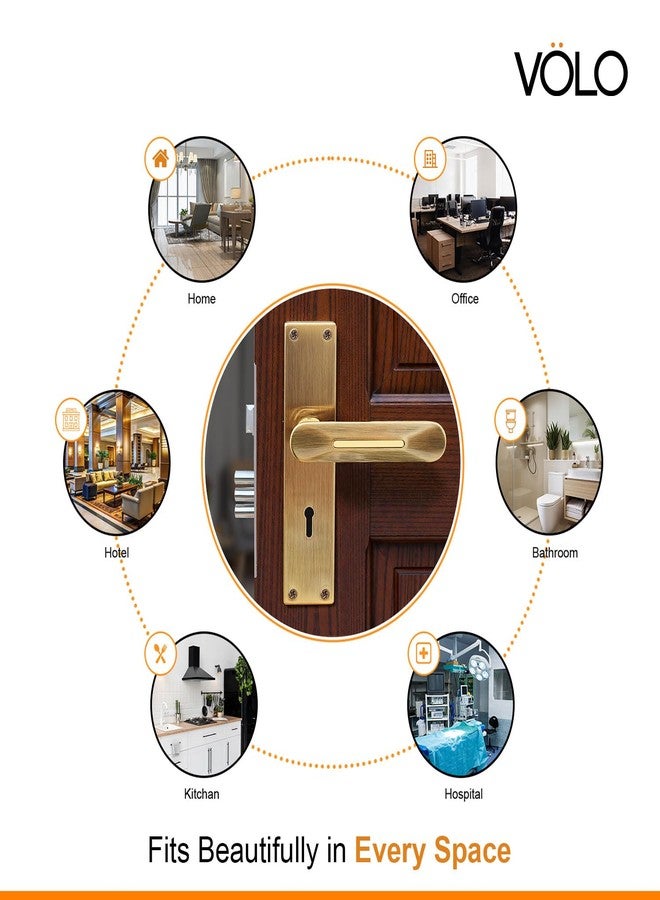 VOLO Stainless Steel Mortise Lock | 8 Inch Lock Body | Main Door Handle Set with Keys | Wooden Door Lockset | Hotel Office Home Door Lock | 3 Keys | 10 Year Lock Body Warranty (Antique | KY | 6014) - Image 5