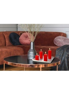 Lukadah Premium Quality Unscented Metallic Dark Red Votive Pillar Candles - Long Burning Hours, Decorative, SPA - Dripless Clean Burning Dinner Candle | Dripless Decorative Candles for Home, PArty, Birthday, Wedding Decor & Relaxation | Set of 4  - Image 4