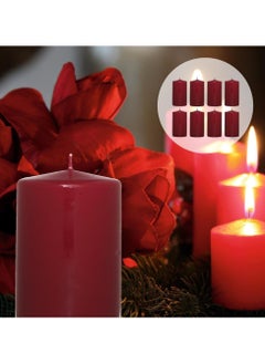 Lukadah Premium Quality Unscented Metallic Dark Red Votive Pillar Candles - Long Burning Hours, Decorative, SPA - Dripless Clean Burning Dinner Candle | Dripless Decorative Candles for Home, PArty, Birthday, Wedding Decor & Relaxation | Set of 4  - Image 2