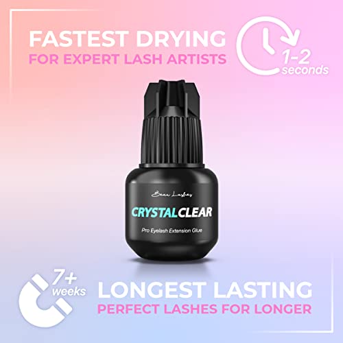 beau lashes Crystal Clear Professional Eyelash Extension Glue Super Strong Clear Lash Adhesive for Long Lasting Semi Permanent Individual Lash Eyelash Extensions 12s Fast Drying 7 Weeks Retention - Image 5