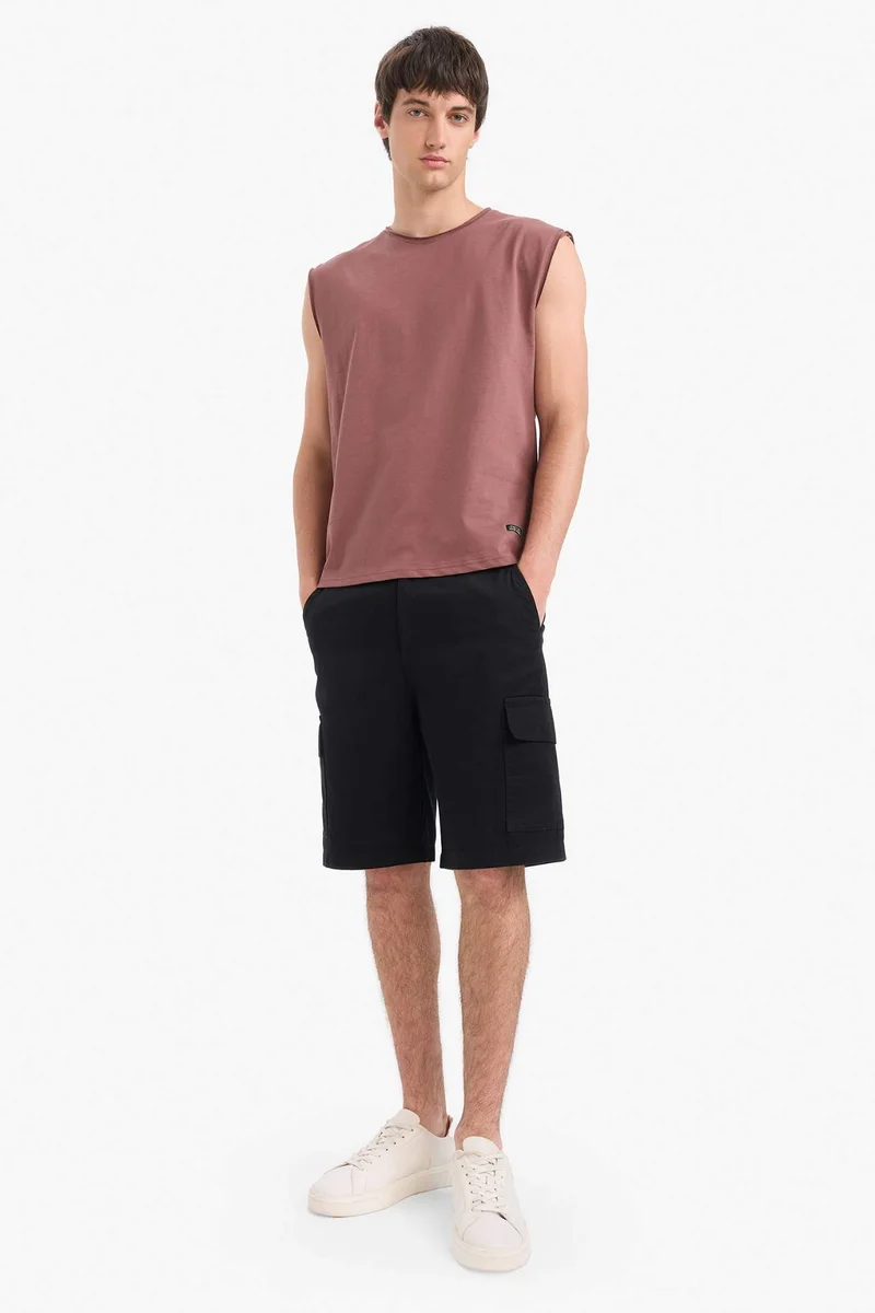 DeFacto Cotton Boxy Fit Crew Neck Basic Tank Top