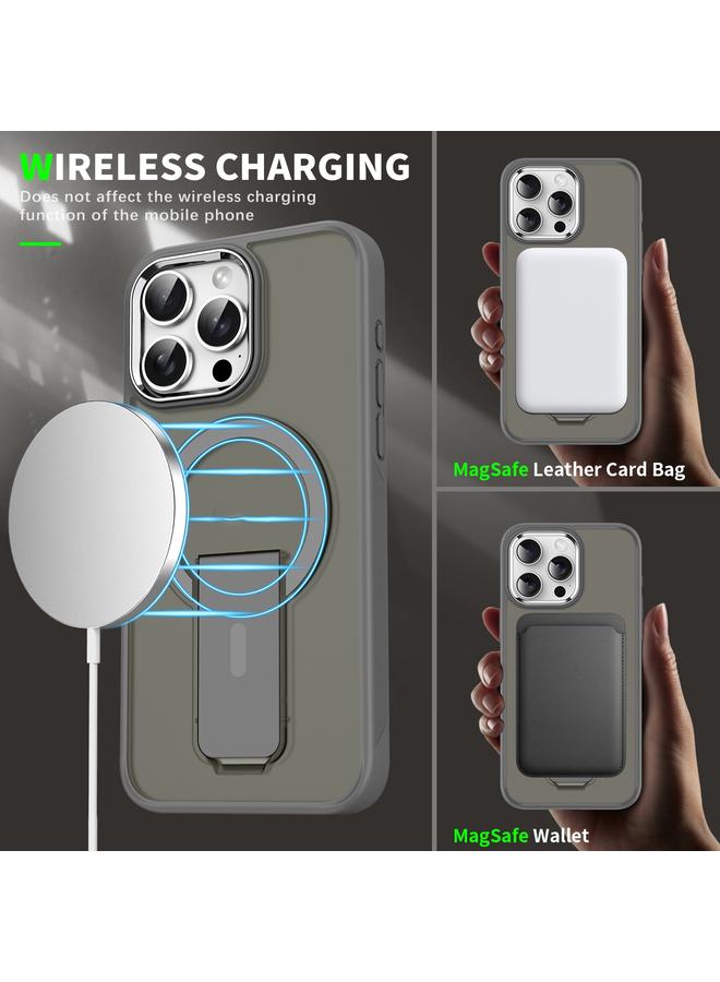 Zaboon Case For iPhone 13 Pro Max Acrylic Hybrid TPU MagSafe Holder Phone Case - Image 2
