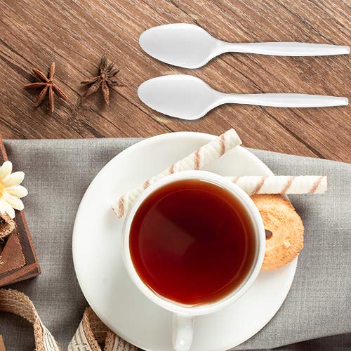 Settings [400 Count] Settings Plastic White Tea Spoons, Practical Disposable Cutlery, Great For Home, Office, School, Party, Picnics, Restaurant, Take-out Fast Food, Outdoor Events, Or Every Day Use, 1 Box - Image 3