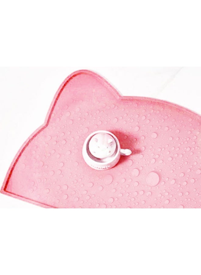 حصيرة طعام للقطط، حصيرة تغذية للحيوانات الأليفة من السيليكون، صينية مقاومة للانزلاق ومقاومة للماء، للكلاب والقطط، 44x24 سم - Image 2