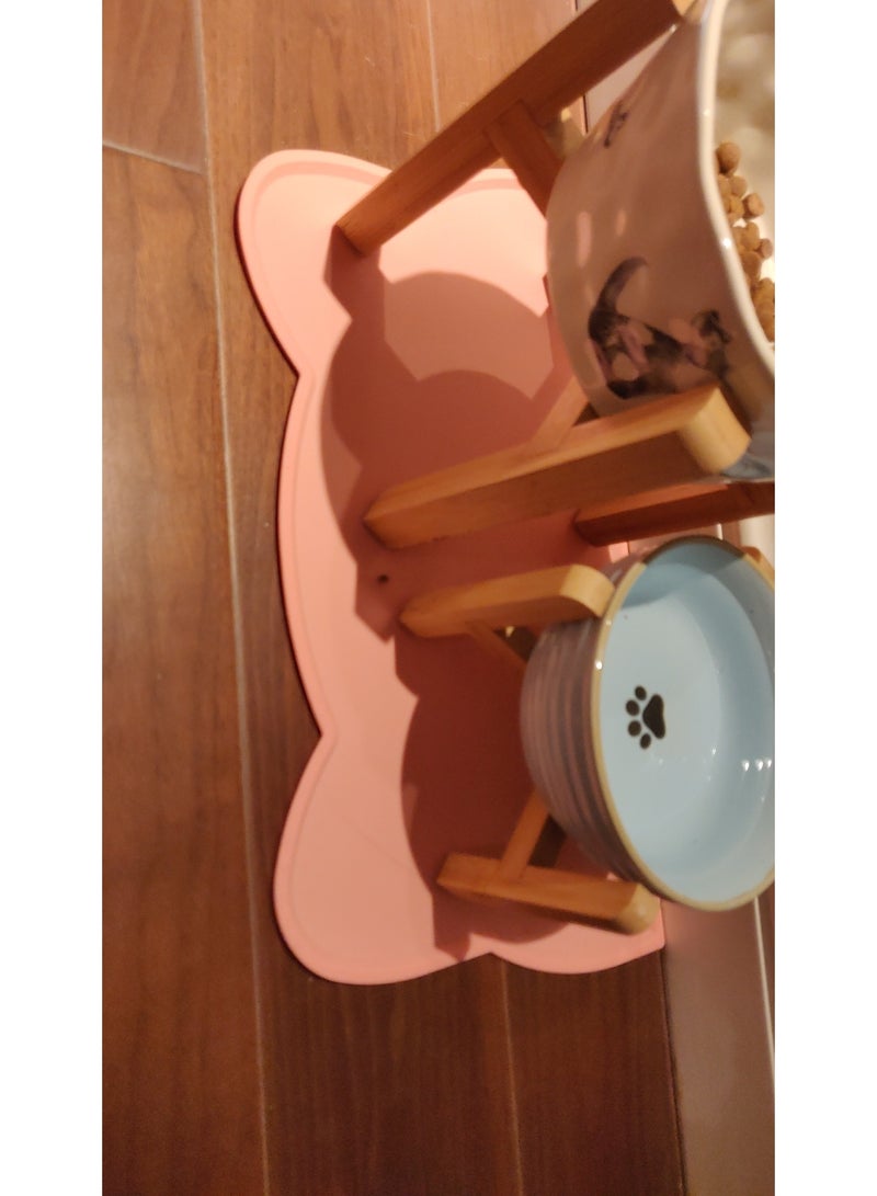 حصيرة طعام للقطط، حصيرة تغذية للحيوانات الأليفة من السيليكون، صينية مقاومة للانزلاق ومقاومة للماء، للكلاب والقطط، 44x24 سم - Image 3