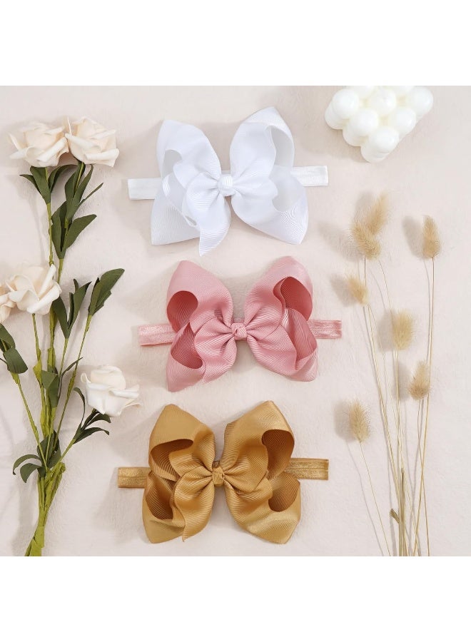CellElection 30 Colors Baby Girls Headbands 6Inch Big Hair Bows Elastic Hair Bands Headbands Hair Accessories for Newborns Infants Toddlers Kids - Image 3