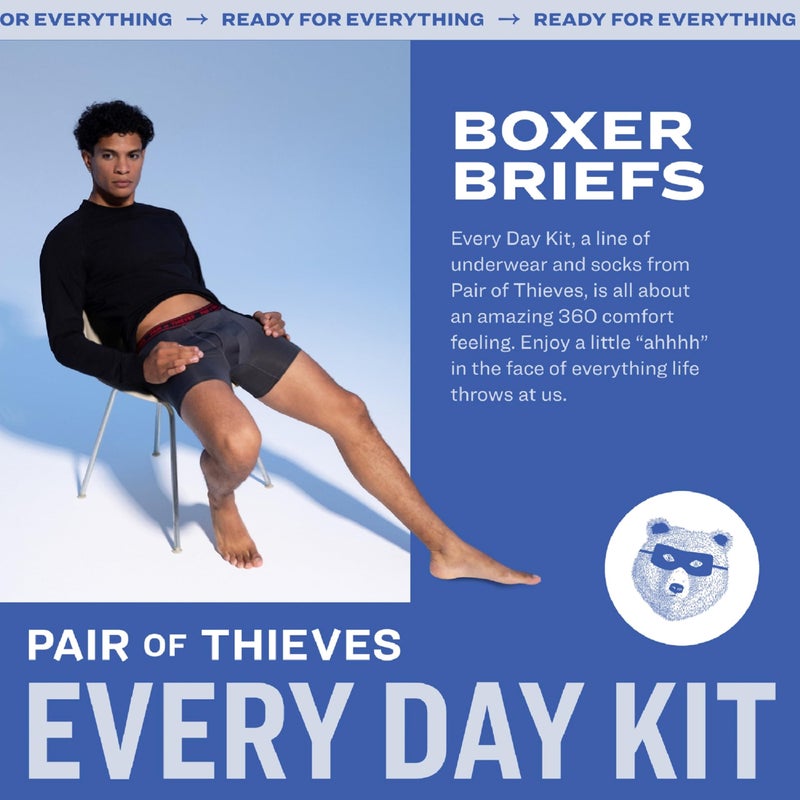 Pair of Thieves Soft Cotton Boxer Briefs for Men Pack (4 Pack) - Tagless Underwear for Men Pack Black - Image 2