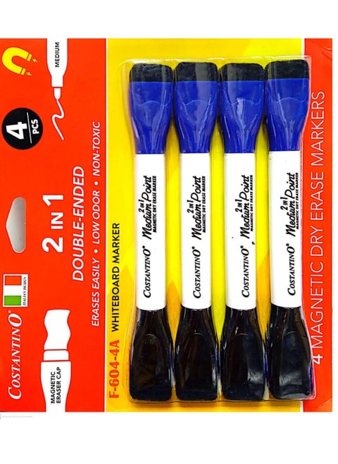 Whiteboard Marker Double Ended 4Pieces