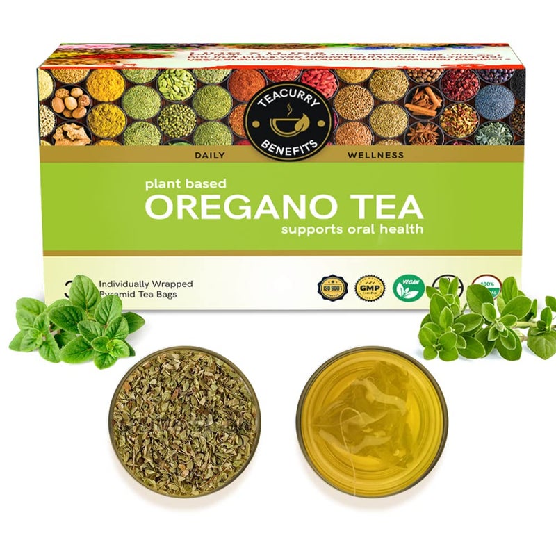 TEACURRY Oregano Tea Tea (1 Month Pack, 30 Tea Bags) - Helps with anti-inflammation, Cough and digestion - 100% Natural - Image 1
