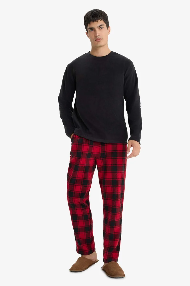 ديفاكتو 2 Piece Pyjama Set with Long Sleeve Top and Plaid Pants