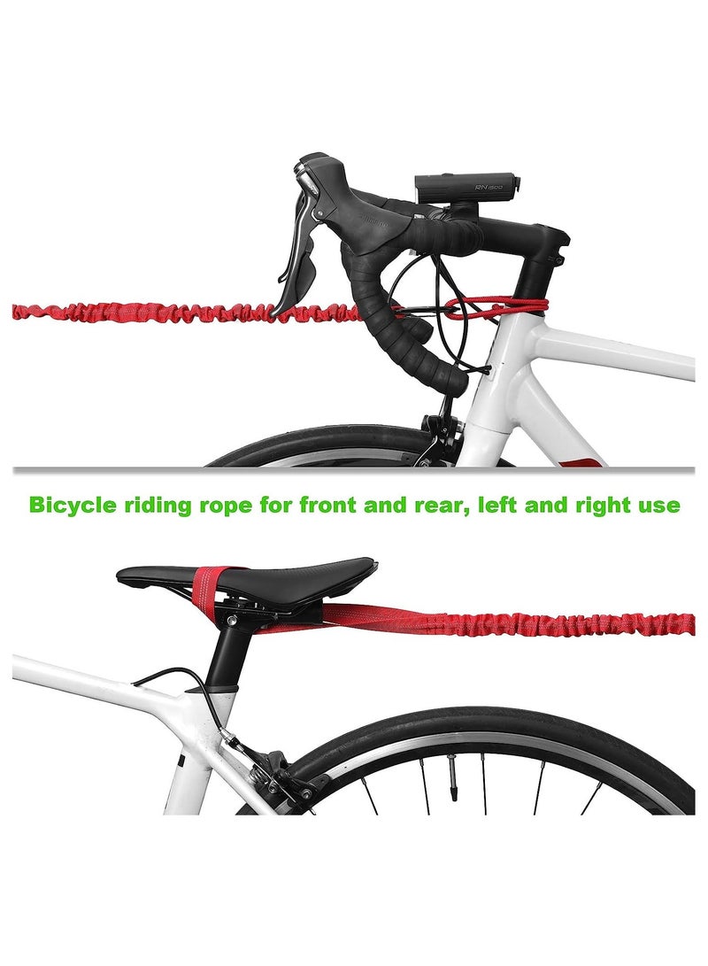 Bicycle Tow Bungee Rope, Bike Towing Strap Parent-Child Pull Traction Bungee Cord, for Kids Adult Long Trip MTB & Cycling Pull Strap, Black  - Image 4