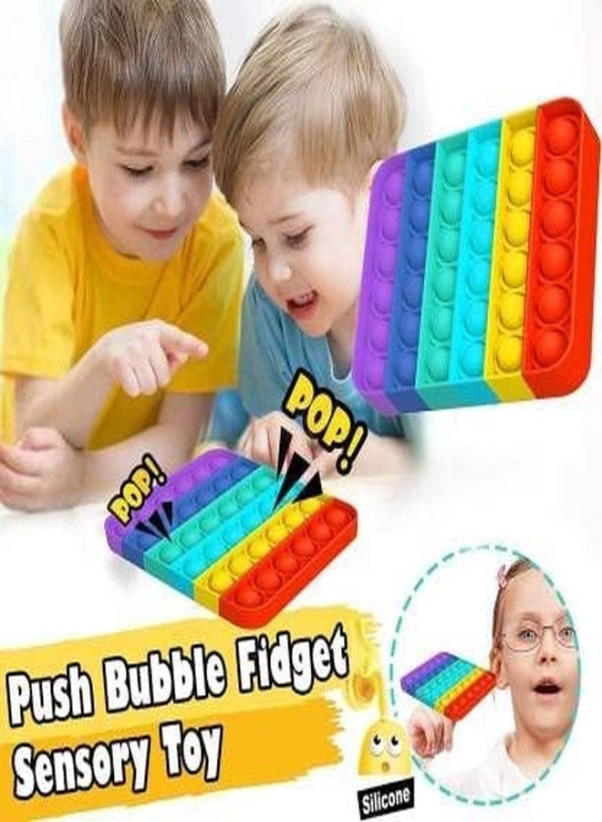 PRIMEFAIR Pop it Fidget Toys, Pop it Fidget Toy pop it Rainbow Pop Bubble, BPA Free Silicone, Push Bubbles Toy for Autism Stress Reliever, Sensory Toy (Square - Combo) - Image 3