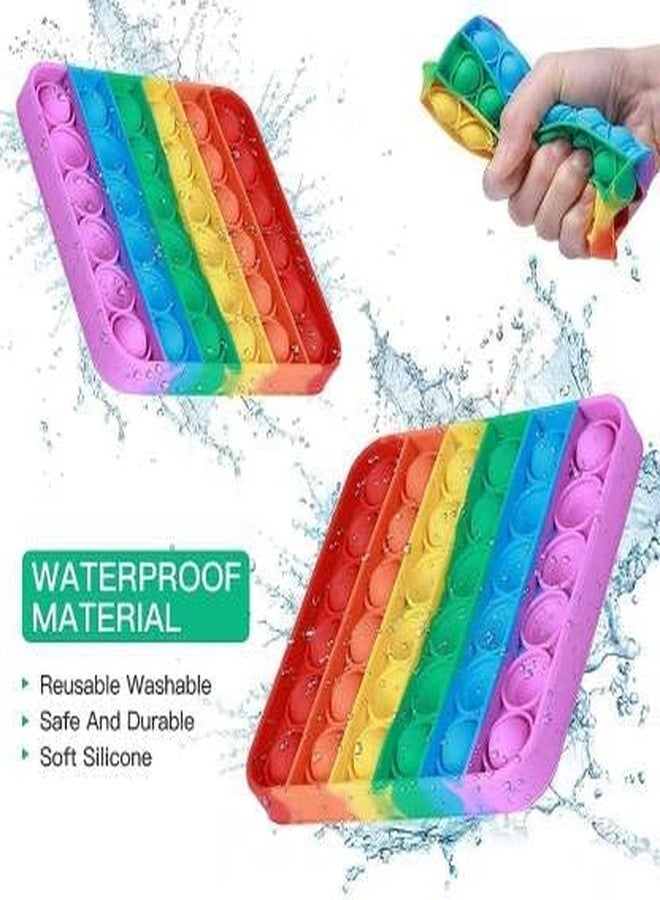 PRIMEFAIR Pop it Fidget Toys, Pop it Fidget Toy pop it Rainbow Pop Bubble, BPA Free Silicone, Push Bubbles Toy for Autism Stress Reliever, Sensory Toy (Square - Combo) - Image 4