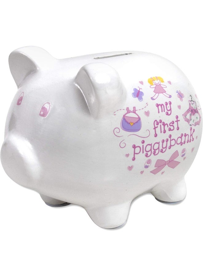 Baby Essentials My First Piggy Bank, Baby's First Piggy Banks for Boys and Girls (Pink) - Image 1