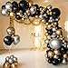 EASUTE 111PCS Black Gold and Silver Balloon Garland Arch Kit Metallic Black Metallic Gold Chrome Silver Latex Balloons Set for Birthday Graduation Bachelorette Wedding New Year Party Decoration - Image 3