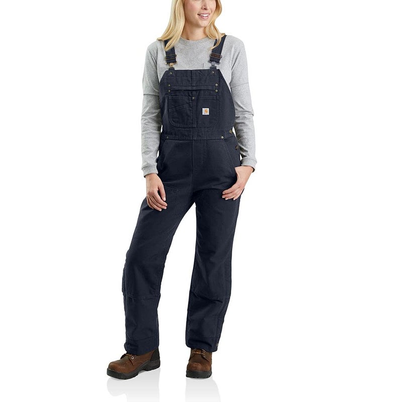 carhartt Quilt Lined Washed Duck Bib Overall Navy