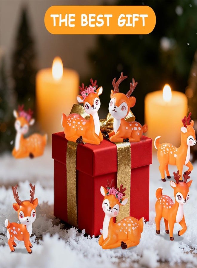 AWEELON 12Pcs Miniature Deer Figurines Forest Woodland Animal Miniatures for Crafts Fairy Garden Accessories Small Deer Ornaments Cake Toppers - Image 4