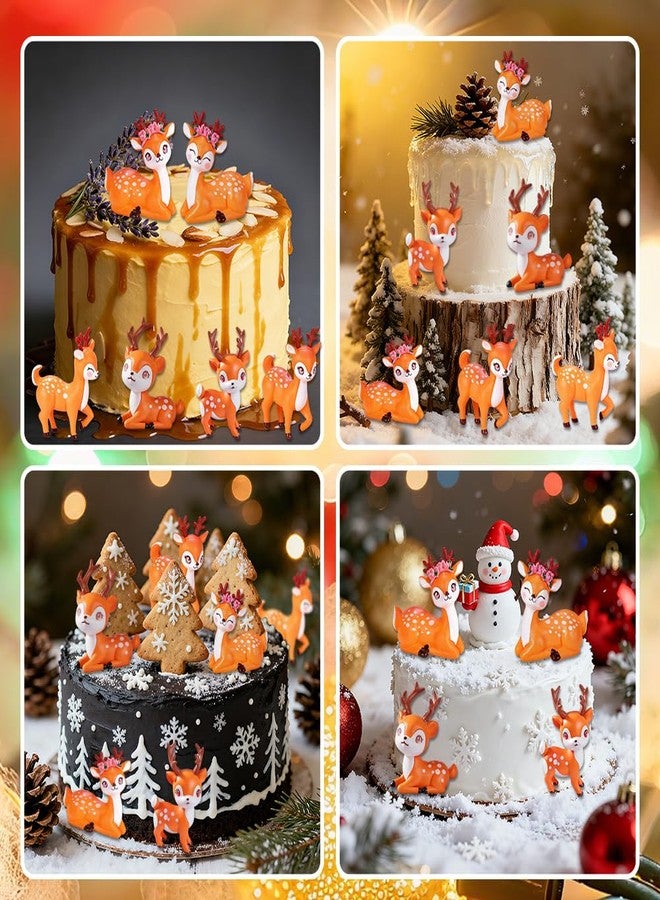 AWEELON 12Pcs Miniature Deer Figurines Forest Woodland Animal Miniatures for Crafts Fairy Garden Accessories Small Deer Ornaments Cake Toppers - Image 3