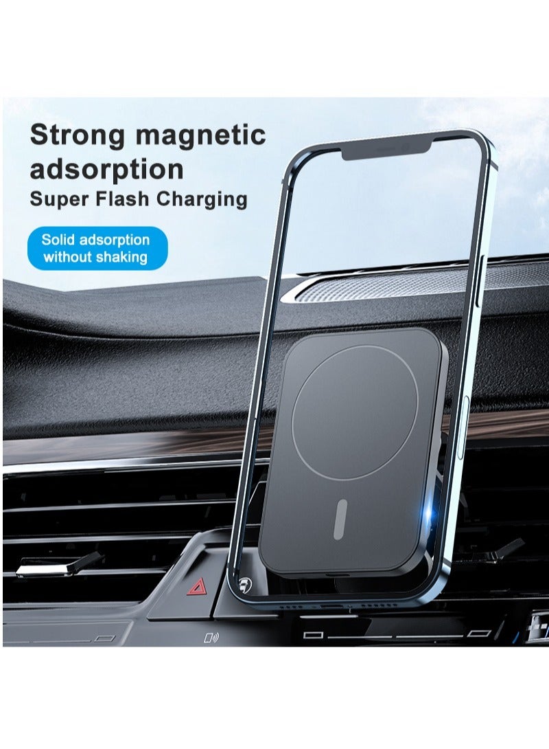 GULFLINK Wireless Car Mount Phone Charger 15W High-Speed Flash Magnetic Wireless Car Charger Black  - Image 3