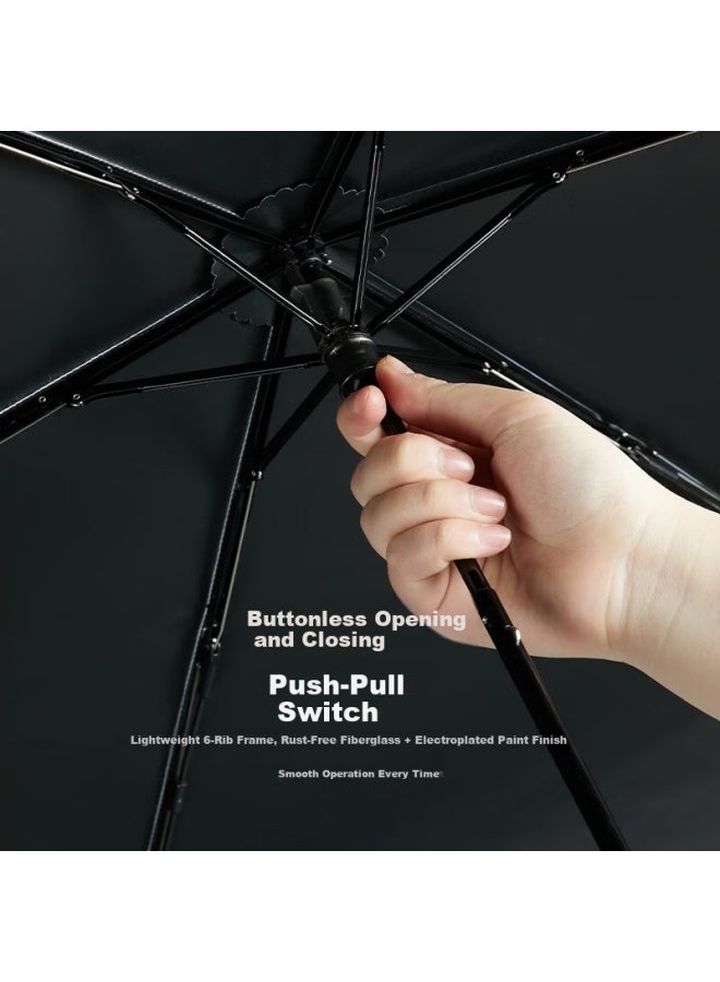 Obsu Japan Carbon Fiber Umbrella Ultra-lightweight Three-fold Sunshade Uv Protection Rain And Sun Dual Use Pink Carbon Three-fold - Image 2