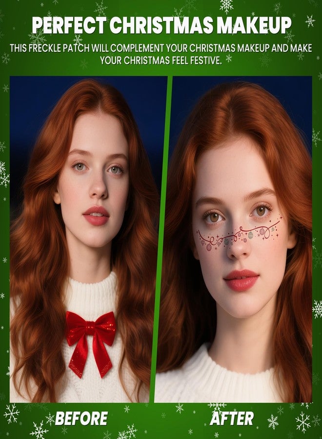 Leesgel Christmas Freckles Patches, Fake Freckles Face Temporary Tattoos, Xmas Makeup Accessories Decoration for Women Girls - Image 4
