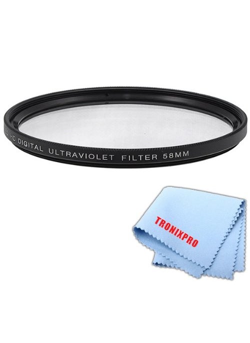 Tronixpro 58mm Pro series Multi-Coated High Resolution Digital Ultraviolet Filter For Canon EF-S 55-250mm f/4-5.6 IS II Lens, Canon EF-S 18-55mm f/3.5-5.6 IS STM Lens, Canon EF 75-300mm f/4-5.6 III USM Lens,  - Image 1