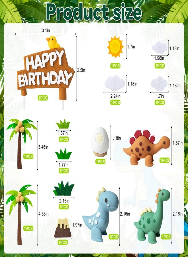 Knana 18Pcs Dinosaur Cake Topper Dinosaur Cake Decorations Dinosaur Egg Cake Decorations for Dinosaur Birthday Party Supplies - Image 3