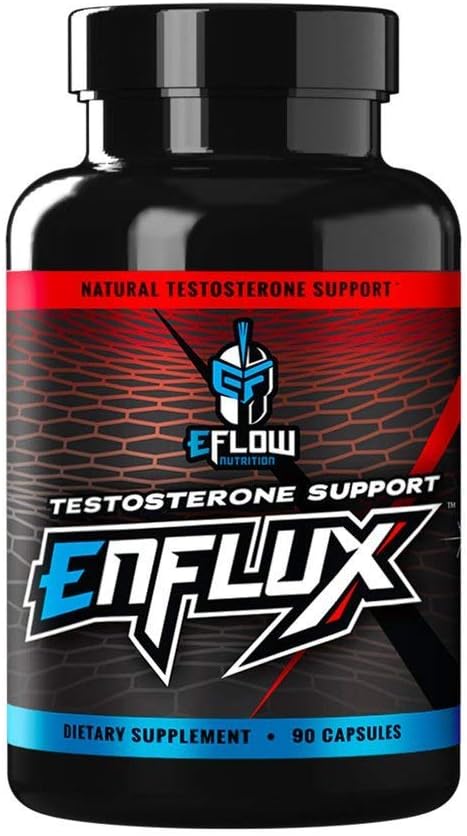 eFlow Nutrition Enflux Natural T Support with KSM66 Ashwagandha  Supplement to Support Lean Body Mass for Men and Women  Fenugreek DIM Longjack  AstraGin  90 Capsules 30 Day Supply - Image 1