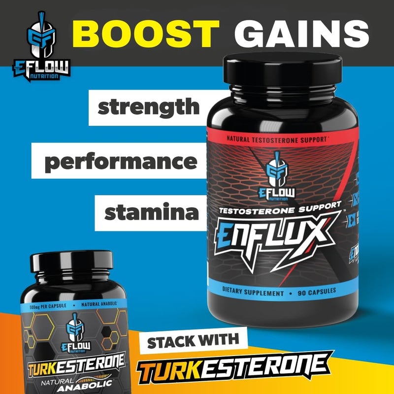 eFlow Nutrition Enflux Natural T Support with KSM66 Ashwagandha  Supplement to Support Lean Body Mass for Men and Women  Fenugreek DIM Longjack  AstraGin  90 Capsules 30 Day Supply - Image 4
