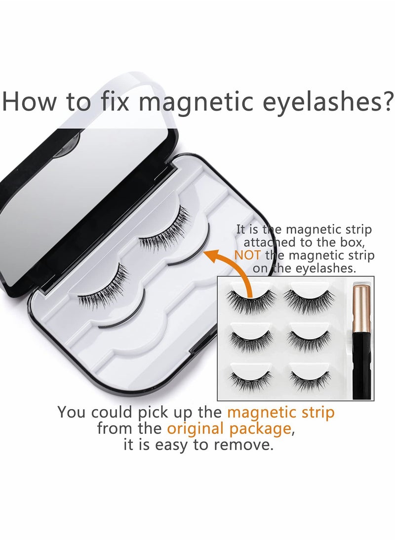 Excefore - Empty Eyelashes Storage Box, 3 Layer False Eyelash Travel Case Fake Eye Lash Organizer with Mirror Can Store 3 Pairs (Black) 2 PCS - Image 1