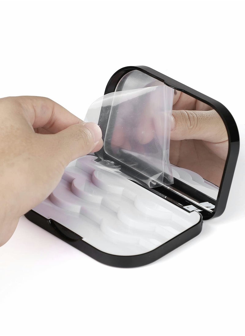 Excefore - Empty Eyelashes Storage Box, 3 Layer False Eyelash Travel Case Fake Eye Lash Organizer with Mirror Can Store 3 Pairs (Black) 2 PCS - Image 1