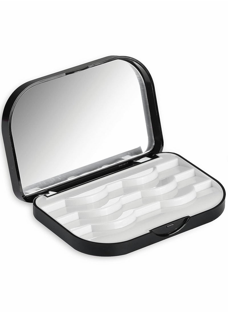 Excefore - Empty Eyelashes Storage Box, 3 Layer False Eyelash Travel Case Fake Eye Lash Organizer with Mirror Can Store 3 Pairs (Black) 2 PCS - Image 1