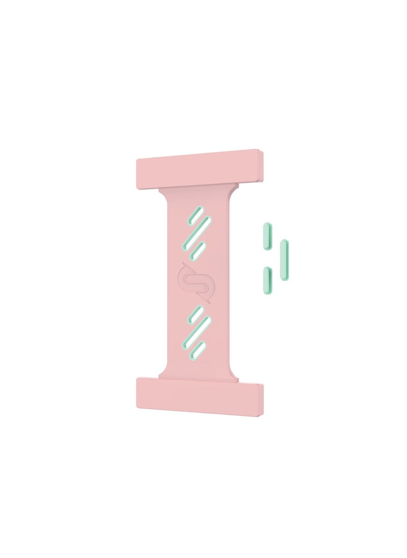 Remson Remson Mag-X Series Phone Grip Strap Silicone Finger Holder with Detachable Buttons (Pink/Teal) 