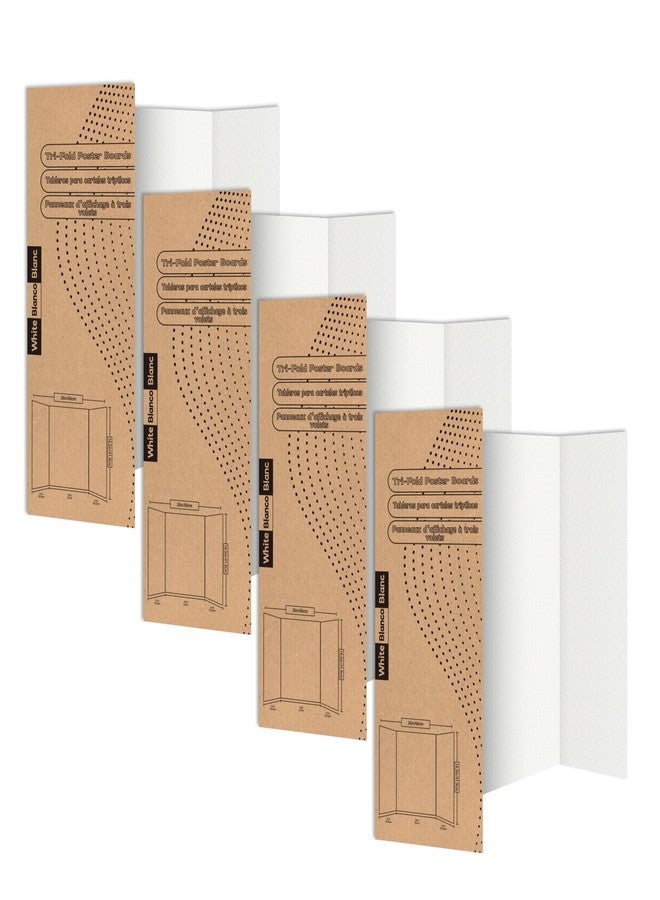 Rsgift 26x16.5 Trifold Poster Boards with Double Sided Tapes and Cardboard,Corrugated Display Boards,Professional Presentation Boards for School Project, Exhibitions(4PACKS) - Image 1