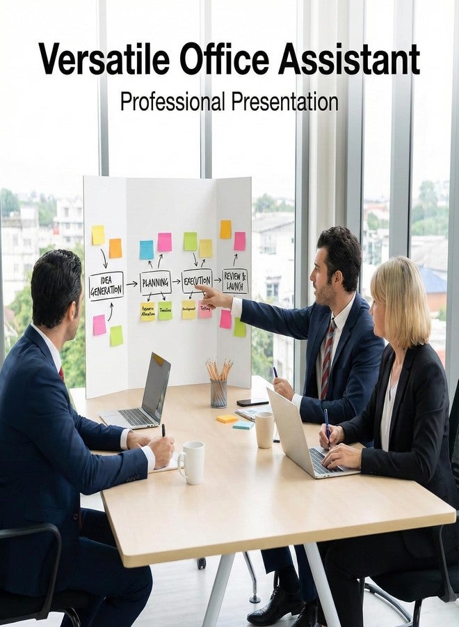 Rsgift 26x16.5 Trifold Poster Boards with Double Sided Tapes and Cardboard,Corrugated Display Boards,Professional Presentation Boards for School Project, Exhibitions(4PACKS) - Image 5