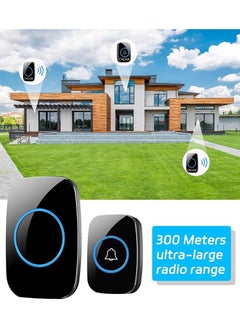 Changli Wireless Doorbell ,Waterproof Mini Doorbell, 110dB Mute Mode, Waterproof Door Bell Kit,Over 1000 feet Range, 60 Door Chimes   5 Levels Volume and LED Flash, for Home Office Classroom  - Image 2