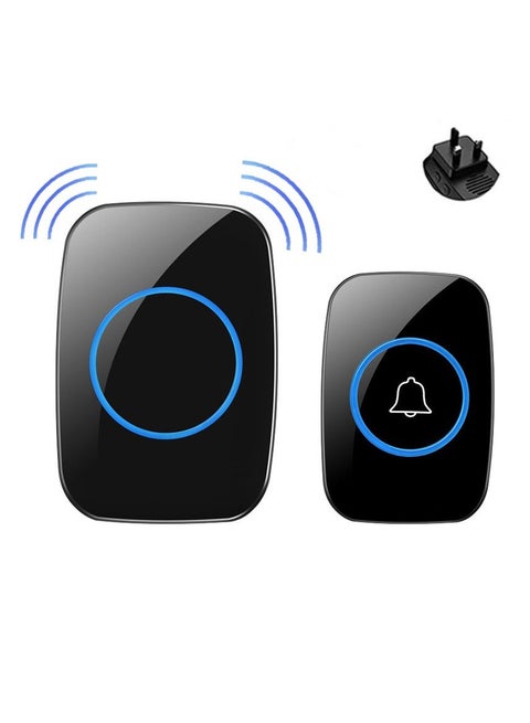 Wireless Doorbell ,Waterproof Mini Doorbell, 110dB Mute Mode, Waterproof Door Bell Kit,Over 1000 feet Range, 60 Door Chimes   5 Levels Volume and LED Flash, for Home Office Classroom