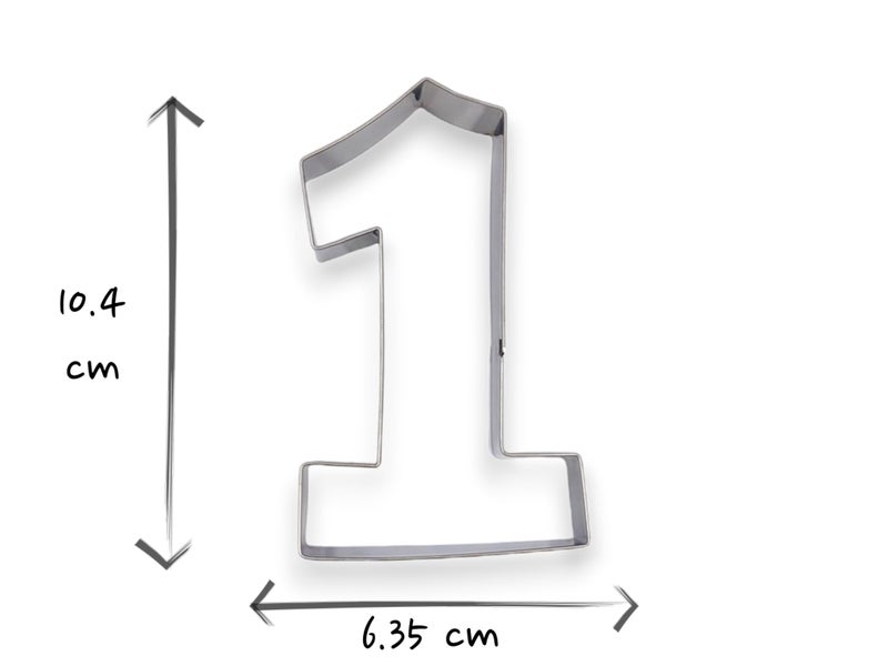 JOKUMO 1 Number One Shape Cookie Cutter 4  Birthday Letter Cookie Cutter Mold- 18/0 Stainless Steel - Image 2