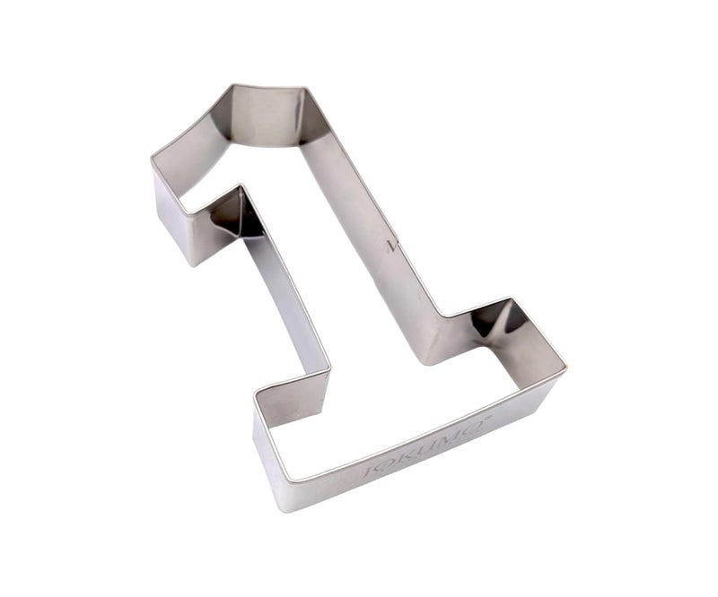 JOKUMO 1 Number One Shape Cookie Cutter 4  Birthday Letter Cookie Cutter Mold- 18/0 Stainless Steel - Image 3