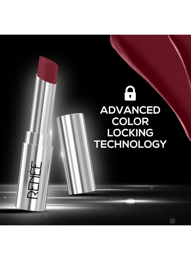 Renee Matte Lock Lipstick- Folk, Moisturizing, Long Lasting & Weightless Formula, Intense Color Pay Off With Ultra-Matte Finish, Enriched With Avocado Oil, Vitamin E, D & Beta-Carotene, 3.5 Gm  - Image 2