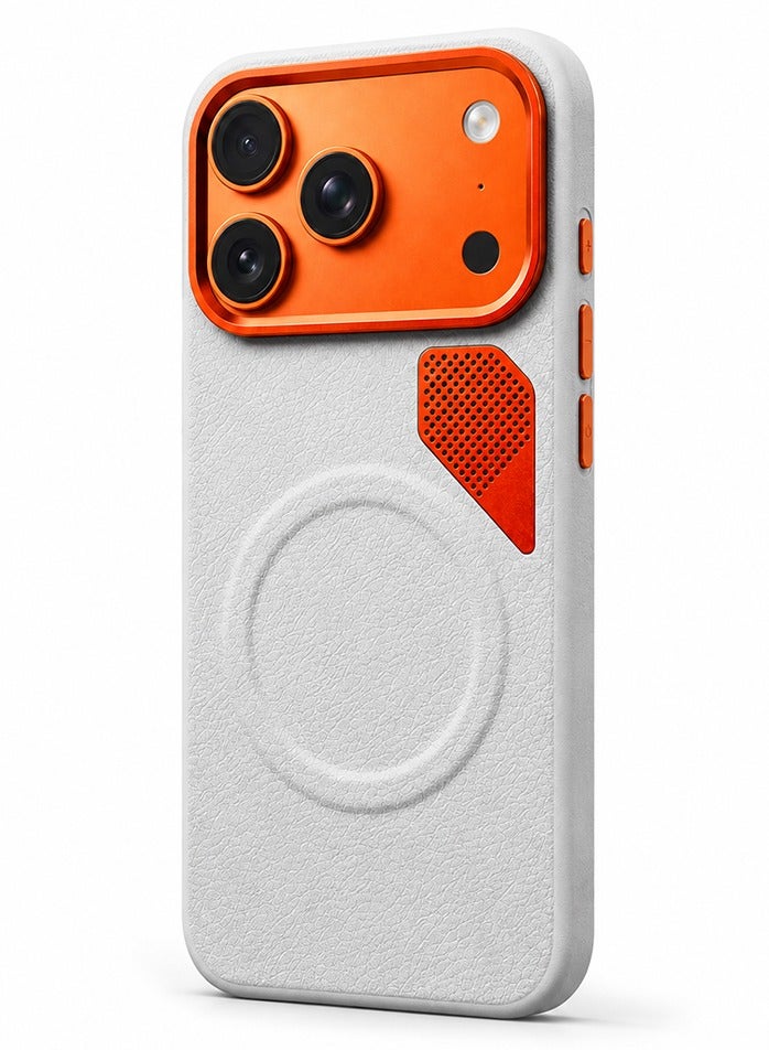 O Ozone Magnetic Matte PU Case Compatible With iPhone 17 Pro Max | Compatible with Mag-Safe|Leather Texture Armor Back Cover with Dual-Tone Matte Finish, Shock-Resistant Slim Protective Case - Image 1