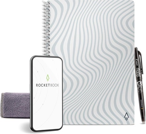 Rocketbook Core Reusable Spiral Notebook, Executive Size 6x8.8, Flow State - Dotted Pages, App-Connected, Erasable, Durable Cover, Ideal for School, Work, and Creative Projects