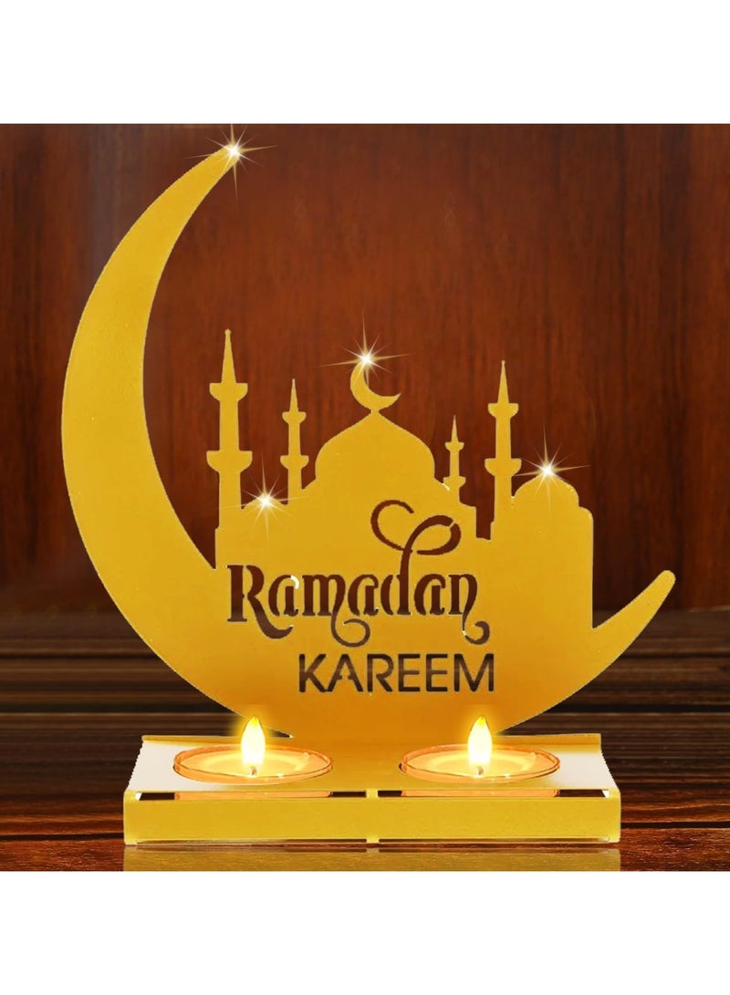 DubaiGallery Islamism Muslim Metal Table Moon Led Eid Night Table Lights Ramadan Decor Marquee Sign Night Lamp Lights - Image 1