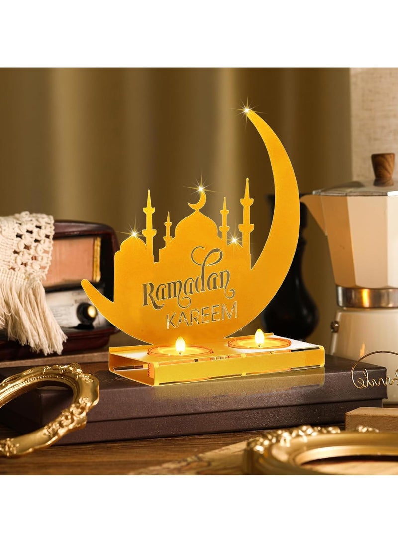 DubaiGallery Islamism Muslim Metal Table Moon Led Eid Night Table Lights Ramadan Decor Marquee Sign Night Lamp Lights - Image 2