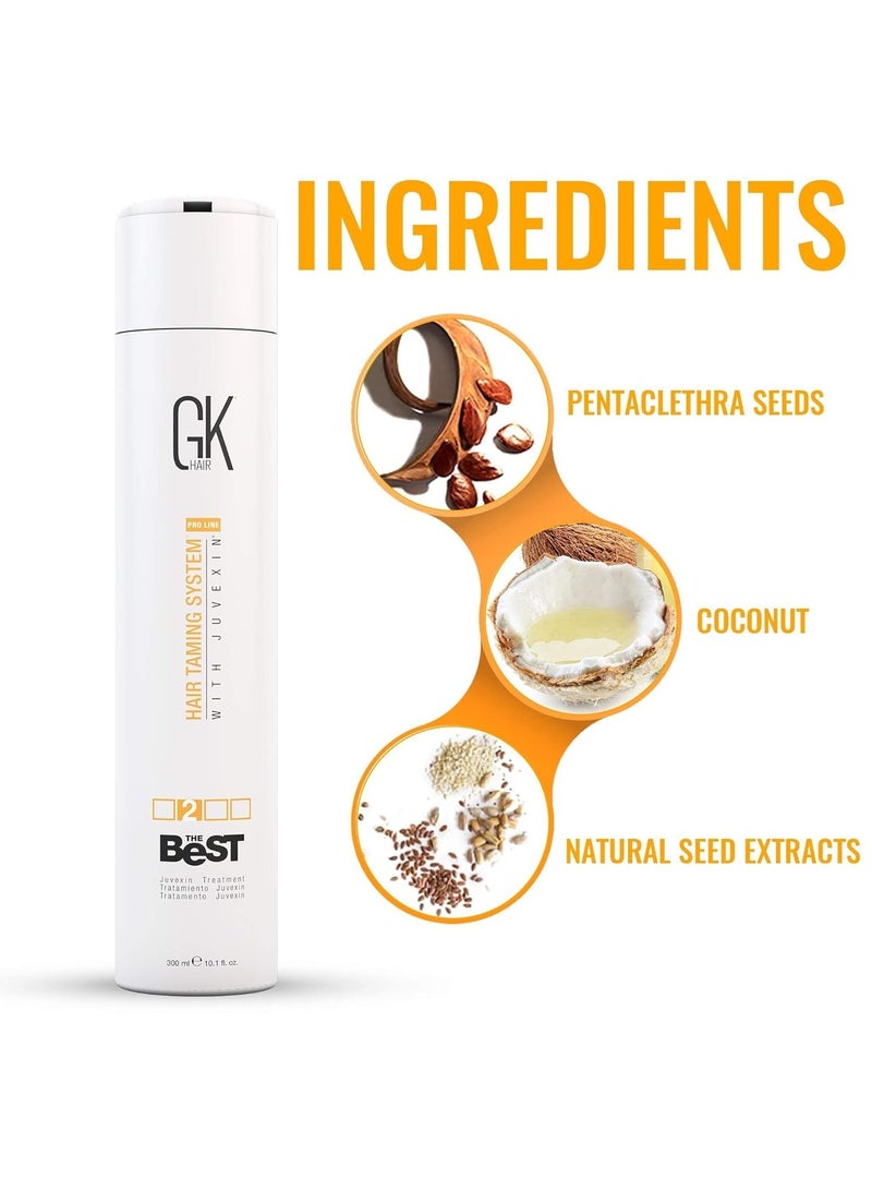 GK Hair The Best 10.1 Fl Oz/300ml Smoothing Keratin Hair Treatment Professional Brazilian Complex Blowout Straightening For Silky Smooth Frizz Free Hair - Image 3