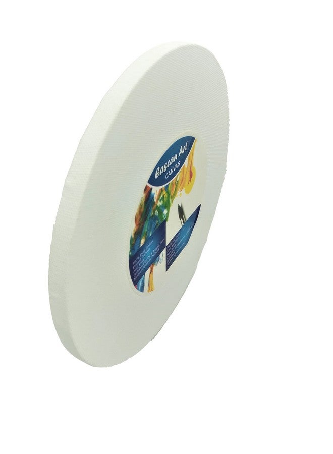 EASCAN ART Painting Drawing and Sketch Accessories Medium Grain Pre Stretched Round Painting Canvas (8 Inches) - Pack of 4 - Image 3