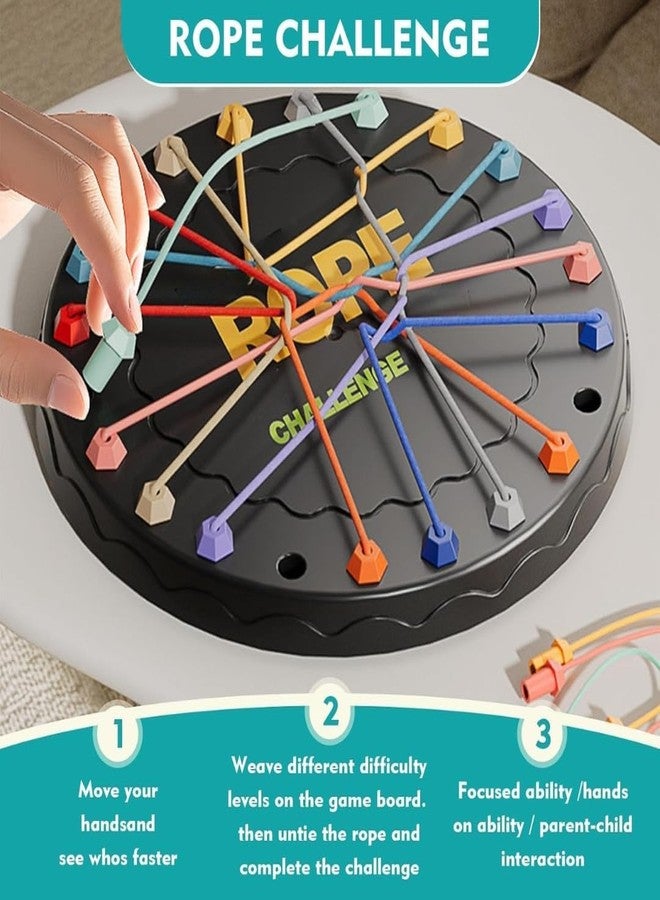 Calyxia Rope Puzzle Game for Kids & Adults | Brain Teaser Strategy Board Toy | Logical Thinking & Problem Solving Game | Family Fun Party Challenge Brain Development - Image 4